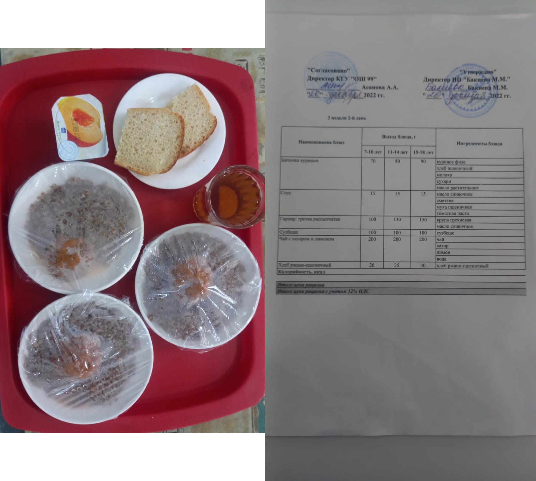 Күнделікті тегін тамақ 3 апта 2 күн 2022. Перспективалы мәзір 2